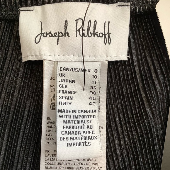 JOSEPH RIBKOFF Metallic Black & Silver Wide Leg Pants Size 8 - Picture 5 of 14